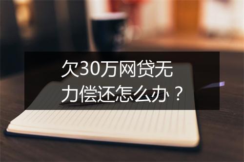 欠30万网贷无力偿还怎么办？