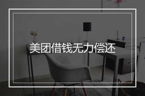 美团借钱无力偿还