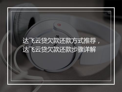 达飞云贷欠款还款方式推荐，达飞云贷欠款还款步骤详解
