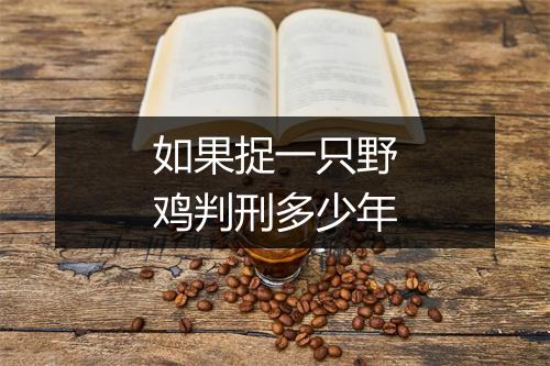 如果捉一只野鸡判刑多少年