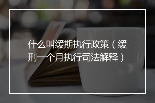 什么叫缓期执行政策（缓刑一个月执行司法解释）