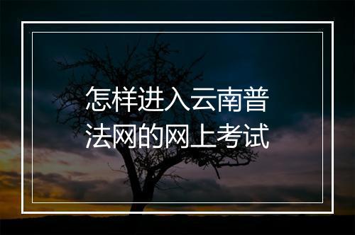 怎样进入云南普法网的网上考试
