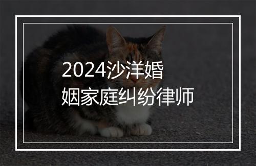 2024沙洋婚姻家庭纠纷律师