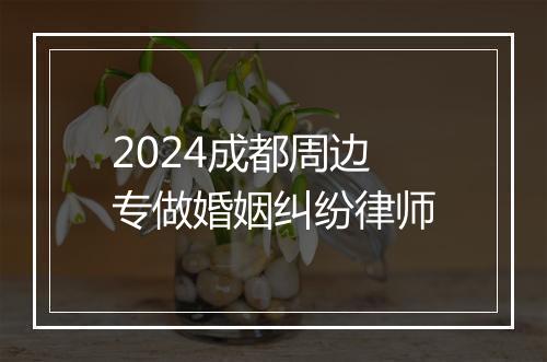 2024成都周边专做婚姻纠纷律师