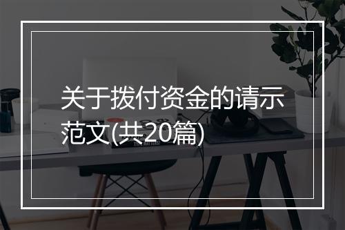 关于拨付资金的请示范文(共20篇)