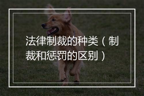 法律制裁的种类（制裁和惩罚的区别）