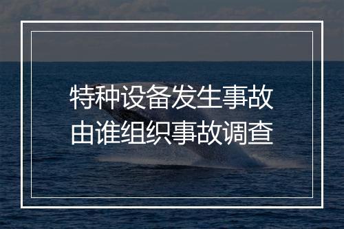 特种设备发生事故由谁组织事故调查