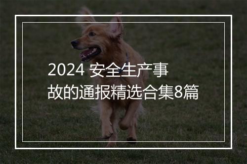 2024 安全生产事故的通报精选合集8篇