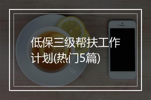 低保三级帮扶工作计划(热门5篇)