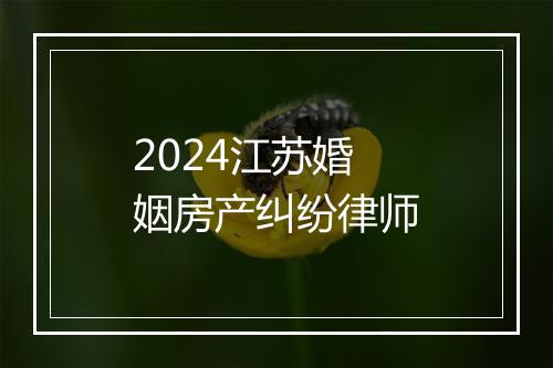 2024江苏婚姻房产纠纷律师