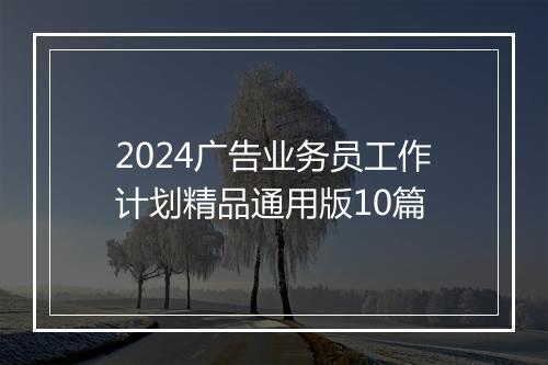 2024广告业务员工作计划精品通用版10篇
