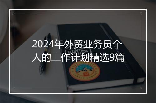 2024年外贸业务员个人的工作计划精选9篇
