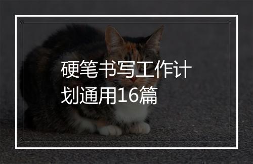硬笔书写工作计划通用16篇