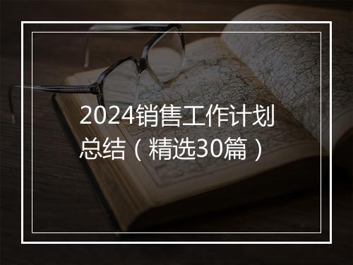 2024销售工作计划总结（精选30篇）