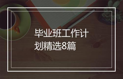 毕业班工作计划精选8篇