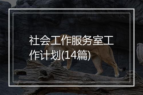 社会工作服务室工作计划(14篇)