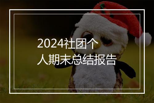 2024社团个人期末总结报告