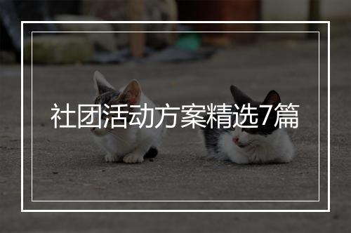 社团活动方案精选7篇