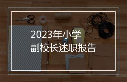 2023年小学副校长述职报告
