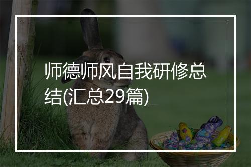 师德师风自我研修总结(汇总29篇)