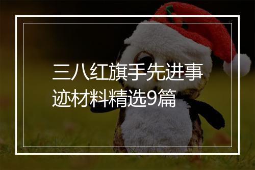 三八红旗手先进事迹材料精选9篇