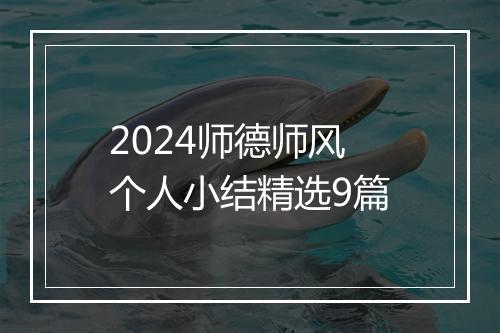 2024师德师风个人小结精选9篇