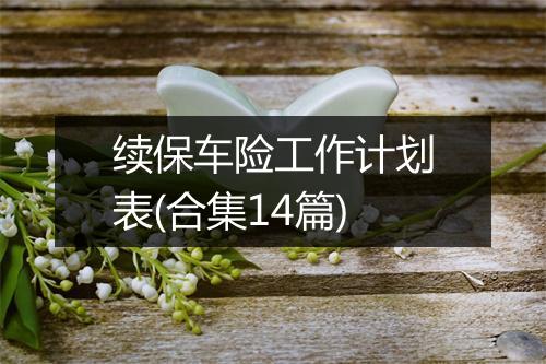 续保车险工作计划表(合集14篇)