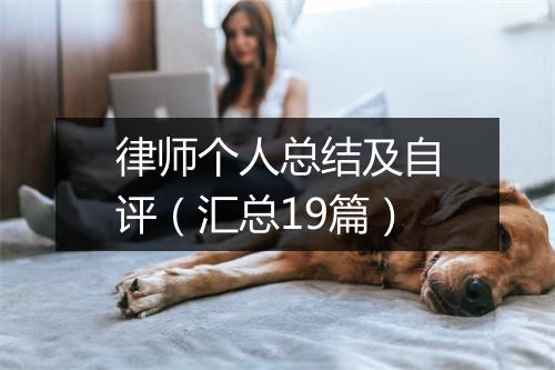 律师个人总结及自评（汇总19篇）