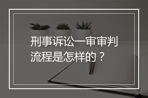 刑事诉讼一审审判流程是怎样的？