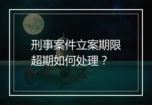 刑事案件立案期限超期如何处理？