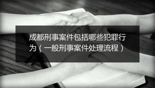 成都刑事案件包括哪些犯罪行为（一般刑事案件处理流程）