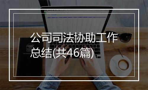 公司司法协助工作总结(共46篇)