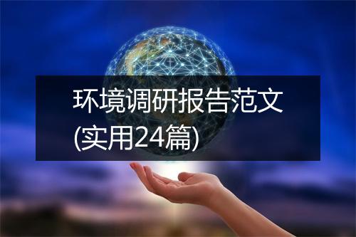 环境调研报告范文(实用24篇)