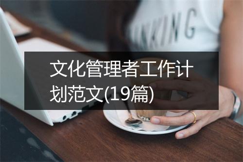 文化管理者工作计划范文(19篇)