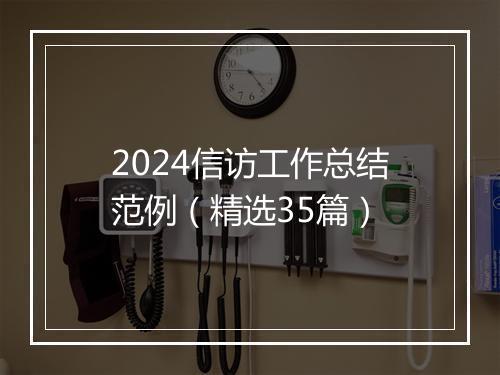 2024信访工作总结范例（精选35篇）