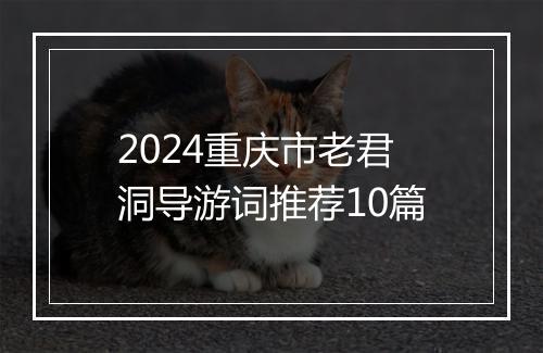 2024重庆市老君洞导游词推荐10篇