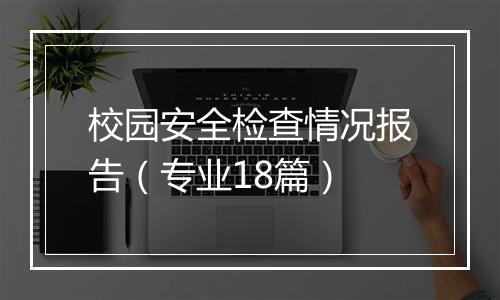 校园安全检查情况报告（专业18篇）