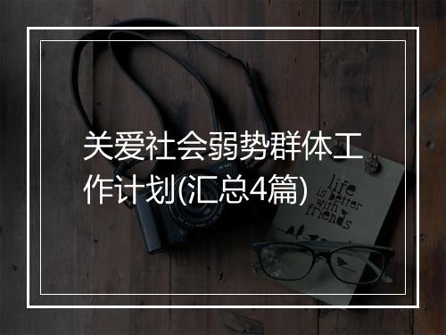 关爱社会弱势群体工作计划(汇总4篇)