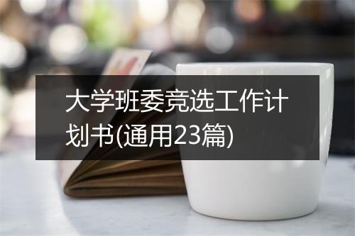 大学班委竞选工作计划书(通用23篇)