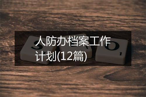 人防办档案工作计划(12篇)
