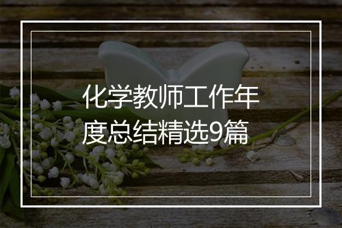 化学教师工作年度总结精选9篇