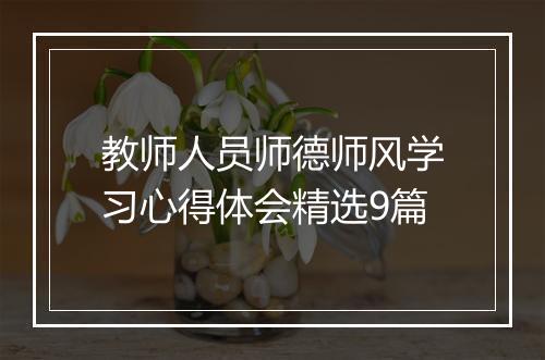教师人员师德师风学习心得体会精选9篇