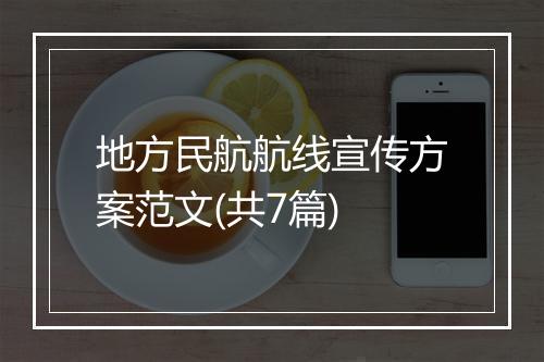 地方民航航线宣传方案范文(共7篇)