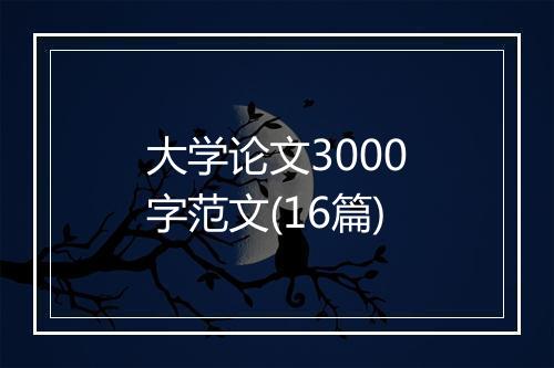 大学论文3000字范文(16篇)