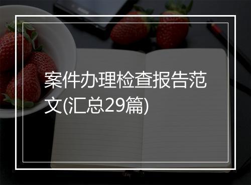 案件办理检查报告范文(汇总29篇)