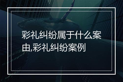 彩礼纠纷属于什么案由,彩礼纠纷案例