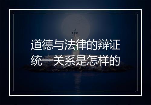 道德与法律的辩证统一关系是怎样的