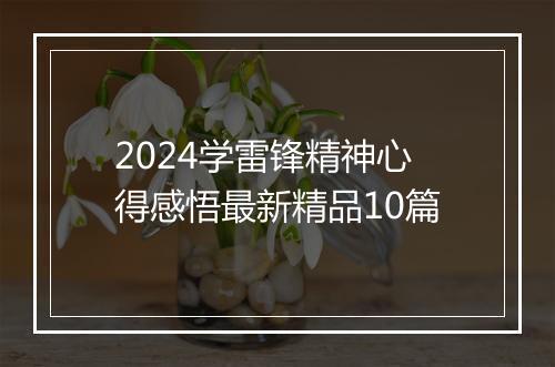 2024学雷锋精神心得感悟最新精品10篇