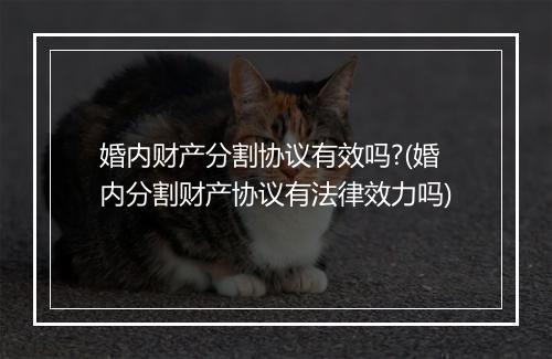 婚内财产分割协议有效吗?(婚内分割财产协议有法律效力吗)
