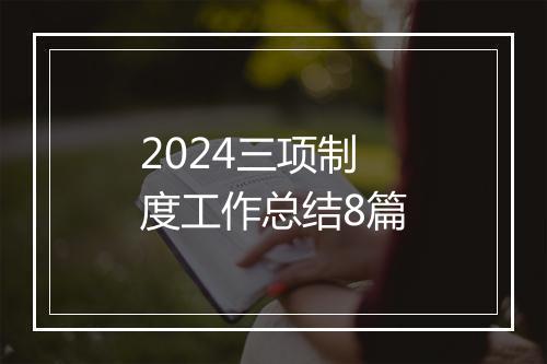 2024三项制度工作总结8篇